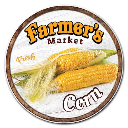 Farmers Market Corn Circle Corrugated Plastic Sign